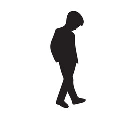 silhouette of a cute boy style vector design