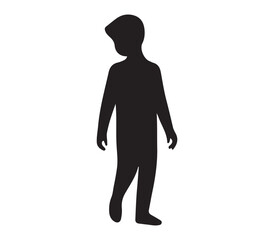 silhouette of a cute boy style vector design