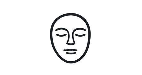 Elegant facial outline, evoking peace and tranquility in modern design