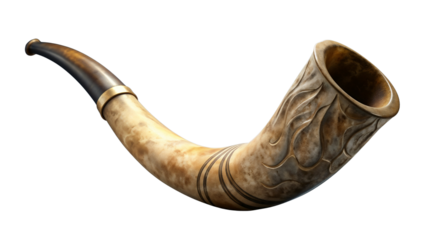 Shofar isolated on transparent background
