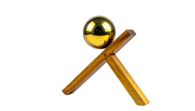 Magnetic Sphere on Stand: A visually striking, close-up depiction of a gleaming, floating sphere suspended gracefully above a sleek, modern stand, a testament to innovative design isolated 