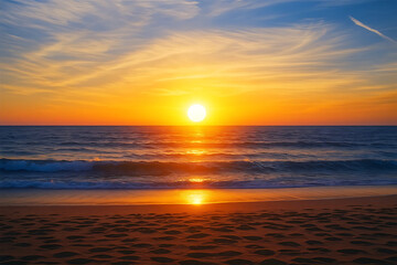 Obraz premium Scenic view of sea against cloudy sky during sunset 