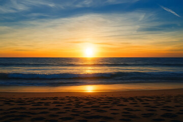 Obraz premium Scenic view of sea against cloudy sky during sunset 