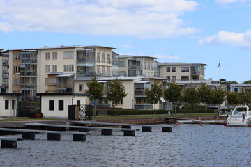 Sweden. A port and boat mooring area in the town of Västervik in Sweden. Kalmar County. © Andrii