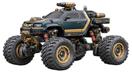 Futuristic Monster Truck with Heavy Treads and Advanced Technology for Off-Road Adventures