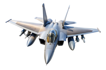 F-15 Fighter Jet Plane – Isolated on White Background – PNG – GENERATIVE AI