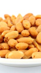 Salted roasted peanuts close-up