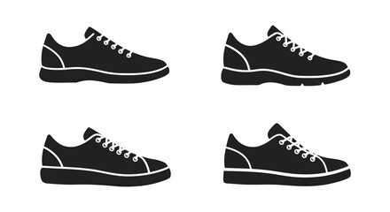 Four Black and White Silhouette Sneakers