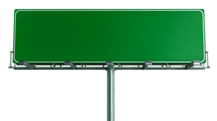 Green blank road sign on white for outdoor advertising