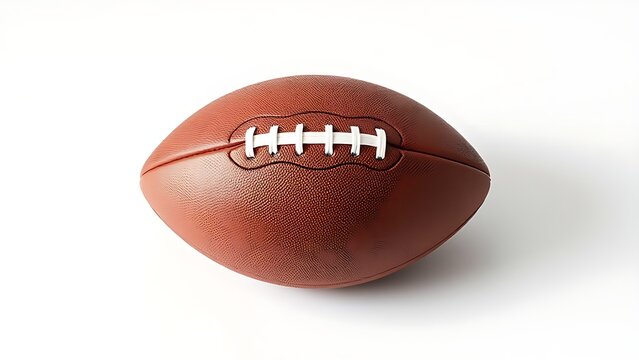 American Football Isolated on White Background with Crisp Shadows