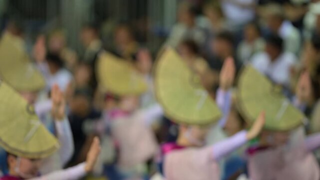 4K video of scenery of AWA ODORI FESTIVAL in summer season, a traditional dance festival of Tokushima prefecture and Tokyo, Japan