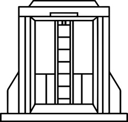 elevator interior design outline vector illustration line art