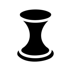 Silhouette of decorative goblet or vase with curved form and pedestal