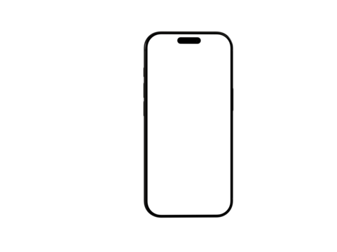 Simple black outline illustration of a modern smartphone. Perfect for app icons, website design, and more.