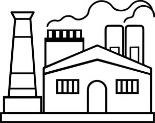 factory outline vector illustration line art
