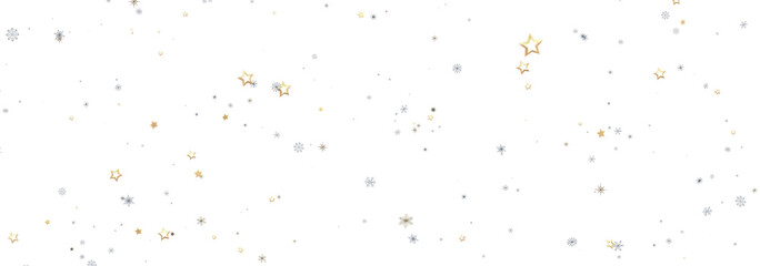 Beautiful image of gold and silver stars on white background. Perfect for holidays.