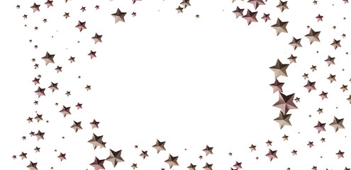 Obraz premium Elegant rose gold stars on white. Perfect for holidays, celebrations, or adding sparkle to your designs.