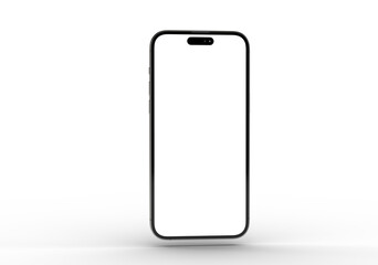 Clean image of a modern smartphone with a blank screen, perfect for app presentations or website mockups.