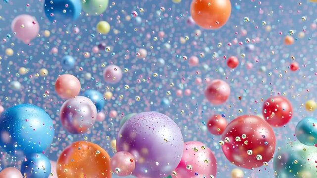 fondo con globos hinchables de colores para cumplea&ntilde;os y fiestas