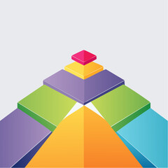 Obraz premium Minimalist cover template with vibrant perspective geometric shapes different.