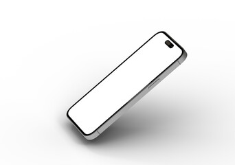 High-quality photo of a modern smartphone with a blank screen, ideal for app presentations or website design.