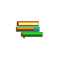 3d books icon isolated on white background. Pile books icon in 3d style. Vector of school supply. 3d book icon illustration. Books symbol illustration. Back to school background.