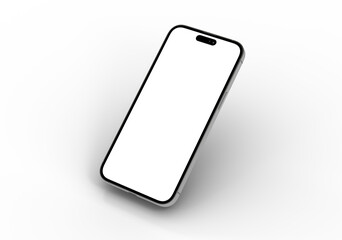 High-quality photo of a modern smartphone with a blank screen, perfect for app presentations or website mockups.