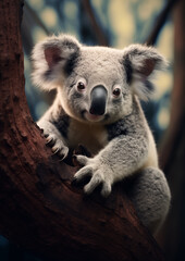 Fototapeta premium koala, captured in intimate, warm portraits. Perfect for whimsical animal illustrations.