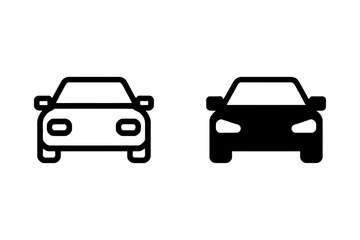 Obraz premium Illustration showing two cars one in outline and one in solid black on a white background