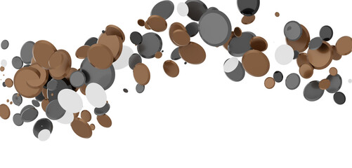 Multicolored paper confetti on transparent background. Realistic confetti flying. Colorful scattered items to holiday decorations.