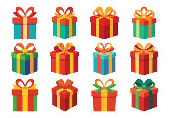 Colorful Gift Box Collection for Holiday Celebrations and Special Occasions