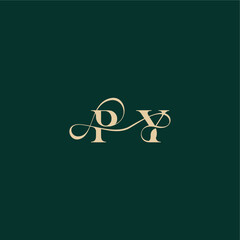 monogram initial logo design elegant style with wavy line PY organic curve wedding letter