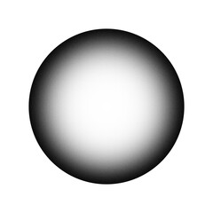 Black grainy vignette circle overlay frame on transparent png.