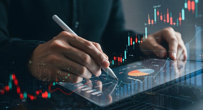 Financial Data Analysis on Tablet with Stylus
