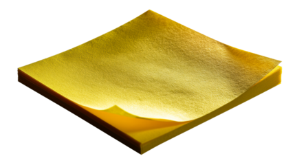 Stack of Gold Paper Notes with Curved Corner