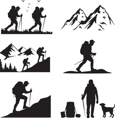 Hiking Silhouette Vector – Outdoor Adventure Illustration

Hiker Silhouette Vector Bundle – Mountain and Trail Design

Hiking Vector Illustration – Backpacking and Nature Silhouette Set