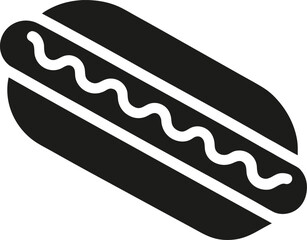 hot dog silhouette vector illustration on white background