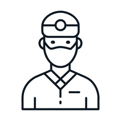Doctor icon with surgical cap and mask