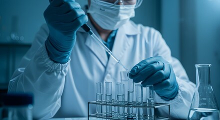 Scientist Working with Test Tubes in Laboratory
