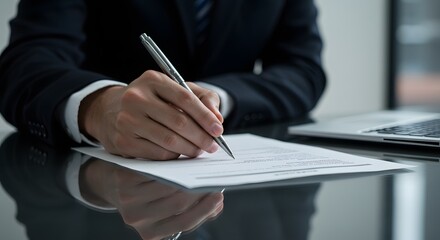 Signing a Contract: Business Professional at Work