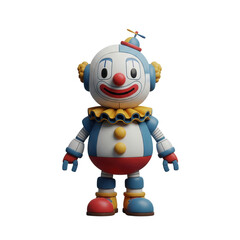Vintage Style Clown Robot Toy On A Transparent Background With A Propeller