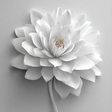Fototapeta White Dahlia, 3D rendered flower