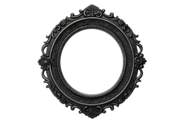 Circle Black Vintage Frame on AI generated by PNG