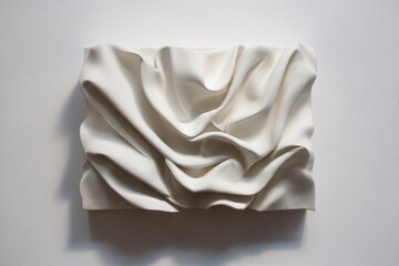 Abstract White Sculptural Fabric Art