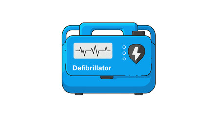 Obraz premium Portable Defibrillator Automated External Defibrillator (AED) Illustration
