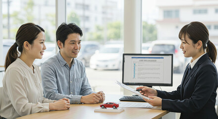 車関係の営業をするアジア人女性