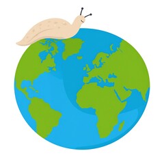Snail on a globe