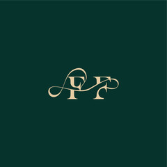 organic curve wedding FF elegant style with wavy line monogram initial logo design letter