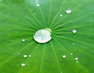 Raindrops on Lotus Leaf