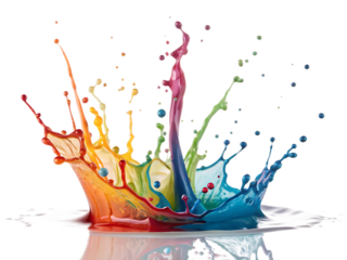 colorful ink splash on transparent background on AI generated by PNG